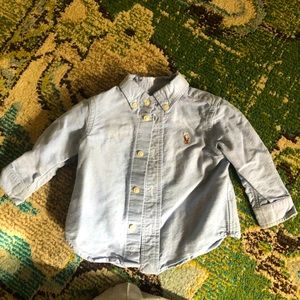 Light blue cotton Ralph Lauren button down dress shirt size 6 months
